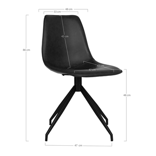 Side spisebordsstol med drejesokkel